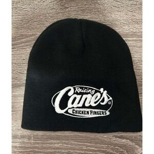 Raising Cane's Chicken Fingers Black Knit Beanie Hat HitWear Embroidered Logo